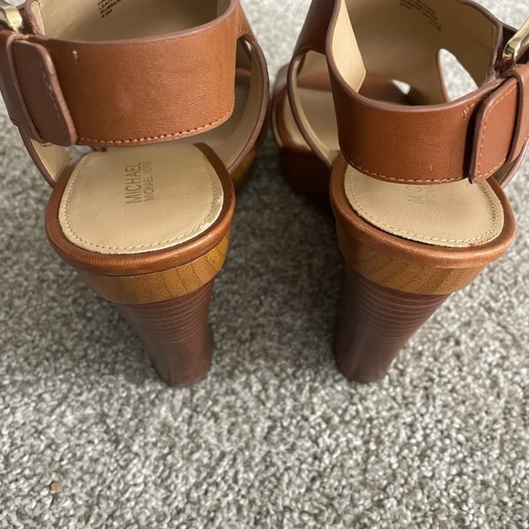 Michael Kors Brown Leather Wedge Sandals - Picture 5 of 5